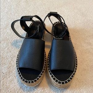Black platform sandals